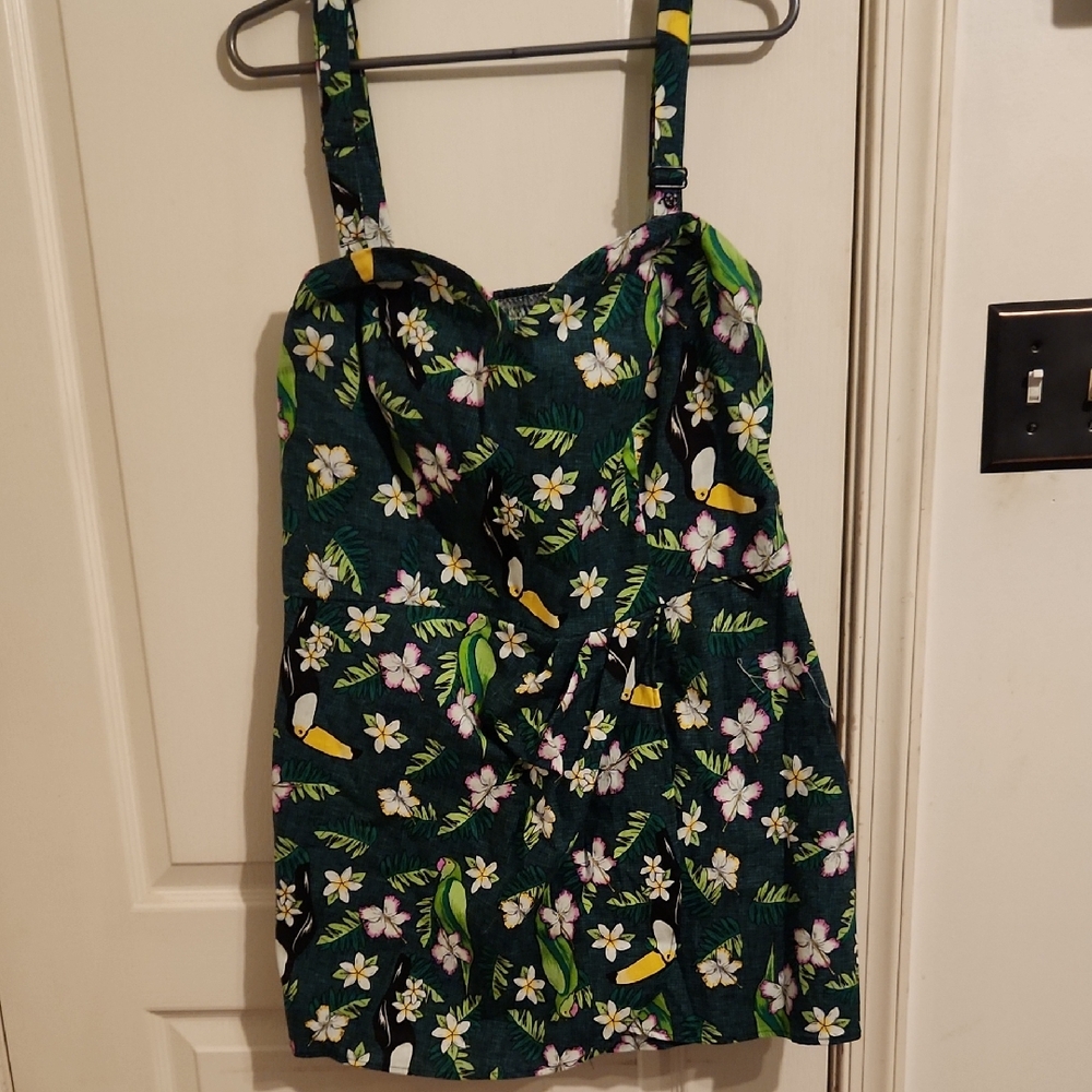 Collectif Green Floral Jumpsuit